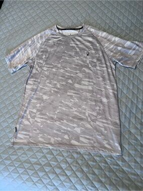 Spyder Men's Short Rash Gaurd  - Light Gray Camo